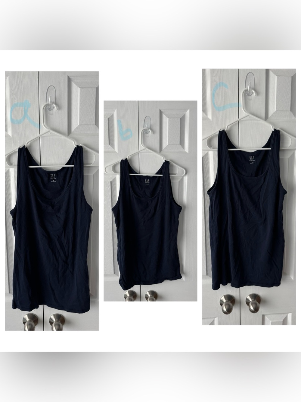 Bundle of 3 Gap Navy Blue Tank Top XL Supima Cotton Blend Set of 3